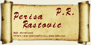 Periša Rastović vizit kartica